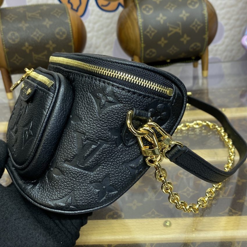 Replica Louis Vuitton Bumbag Mini Full Black - premium 1:1 fake handbag model