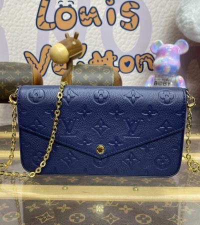 Replica Louis Vuitton Félicie Pochette Dark Blue - premium 1:1 fake handbag model