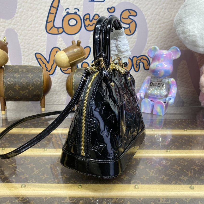 Replica Louis Vuitton Alma BB Black Patent - ultra-realistic fake designer tote