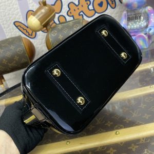 Replica Louis Vuitton Alma BB Black Patent - best quality luxury bag dupe