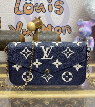 Replica Louis Vuitton Félicie Pochette Blue White - premium 1:1 fake handbag model