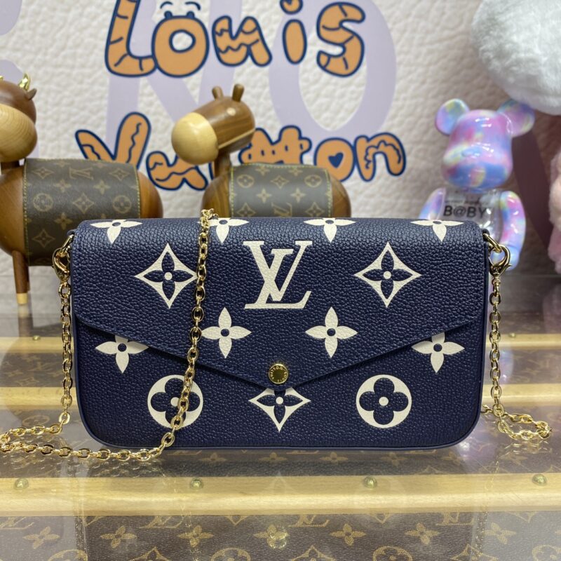 Replica Louis Vuitton Félicie Pochette Blue White - premium 1:1 fake handbag model