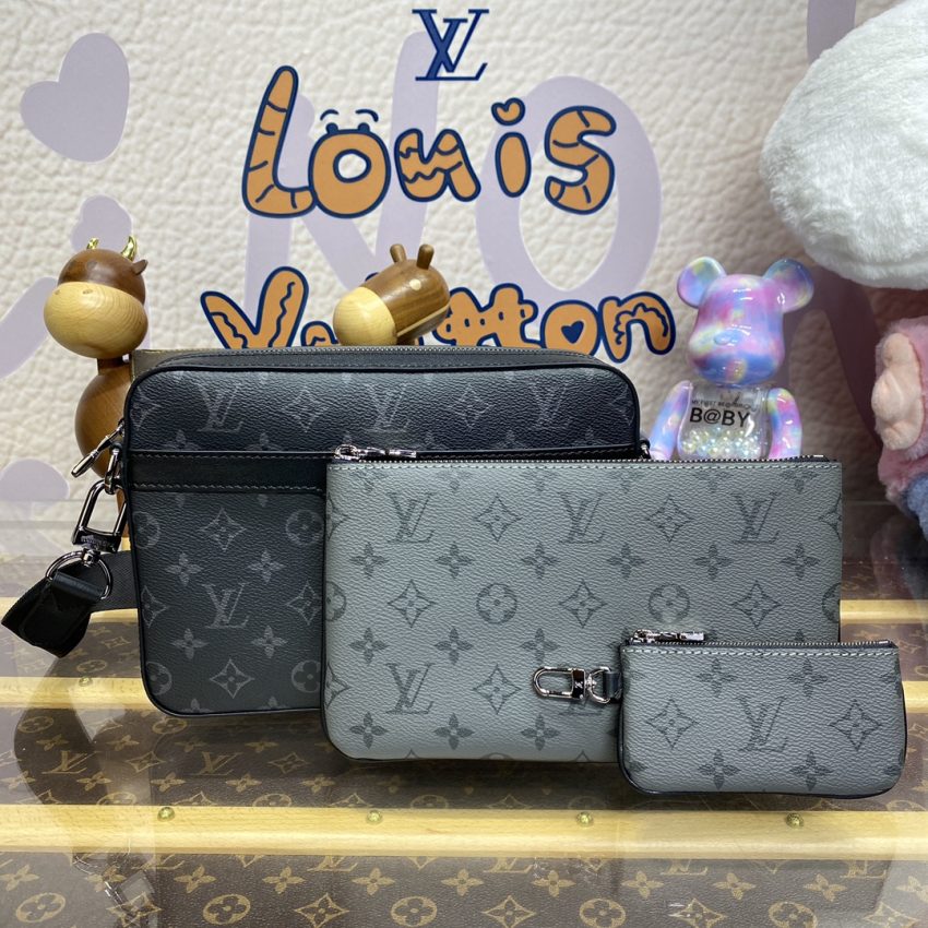 Replica Louis Vuitton Trio Messenger Grey - near-authentic luxury replica handbag