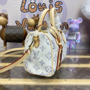 Replica Louis Vuitton Speedy Bandouliere 20 White Grey - premium-grade designer purse dupe