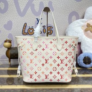 Replica Louis Vuitton Neverfull MM White Orange - high-accuracy replica luxury purse