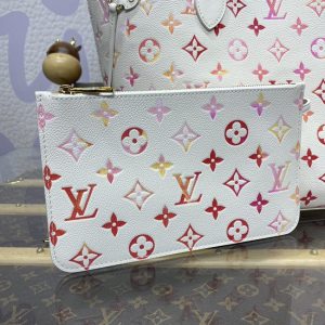 Replica Louis Vuitton Neverfull MM White Orange - premium 1:1 fake handbag model