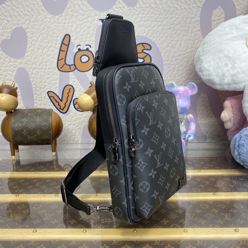Replica Louis Vuitton Avenue Slingbag Black - premium 1:1 fake handbag model