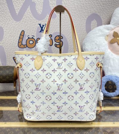 Replica Louis Vuitton Neverfull MM White - premium 1:1 fake handbag model