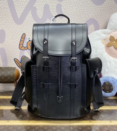 Replica Louis Vuitton Christopher Backpack Black - top-tier luxury replica shoulder bag