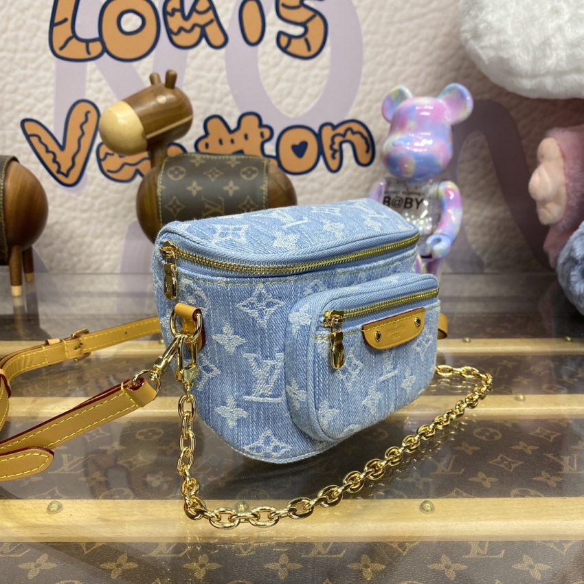 Replica Louis Vuitton Bumbag Mini Denim - 1:1 designer replica handbag