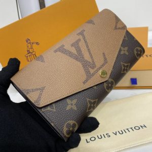 Replica Louis Vuitton Sarah Wallet Light Brown - premium-grade designer purse dupe