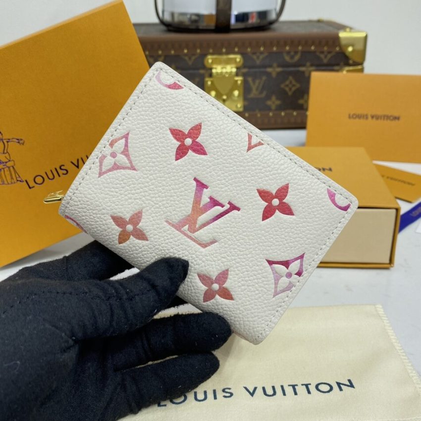 Replica Louis Vuitton Zipper Coin Purse White&Pink - top-rated replica designer bag