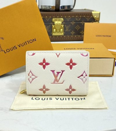 Replica Louis Vuitton Zipper Coin Purse White&Pink - high-quality designer bag clone