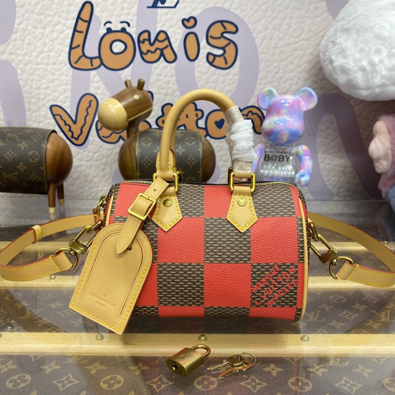 Replica Louis Vuitton Speedy 18 Red Grid - best-selling designer handbag dupe