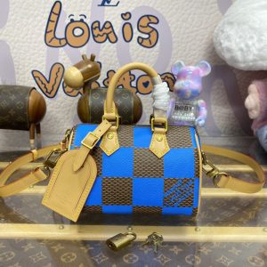 Replica Louis Vuitton Speedy 18 Blue Grid - top-tier luxury replica shoulder bag