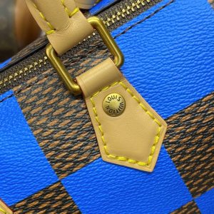 Replica Louis Vuitton Speedy 18 Blue Grid - best-selling designer handbag dupe