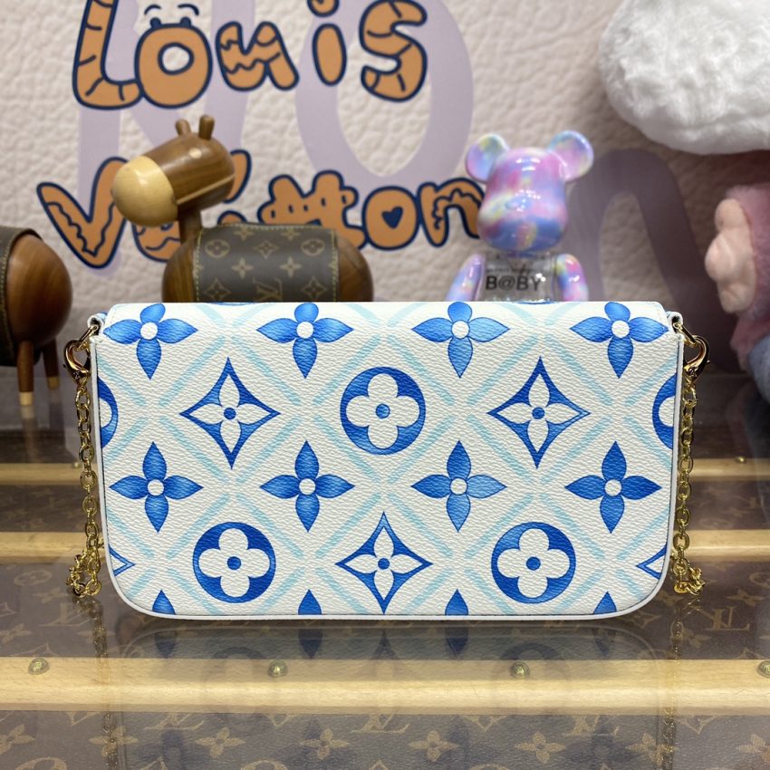 Replica Louis Vuitton Félicie Pochette Blue Pink - authentic-look luxury purse replica