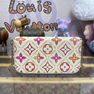 Replica Louis Vuitton Félicie Pochette White Orange Flowers - realistic designer-inspired fake bag