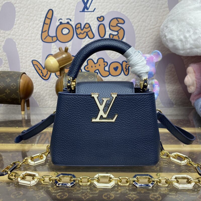 Replica Loius Vuitton Capucines Dark Blue - high-quality designer bag clone