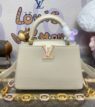 Replica Loius Vuitton Capucines Beige - 1:1 designer replica handbag