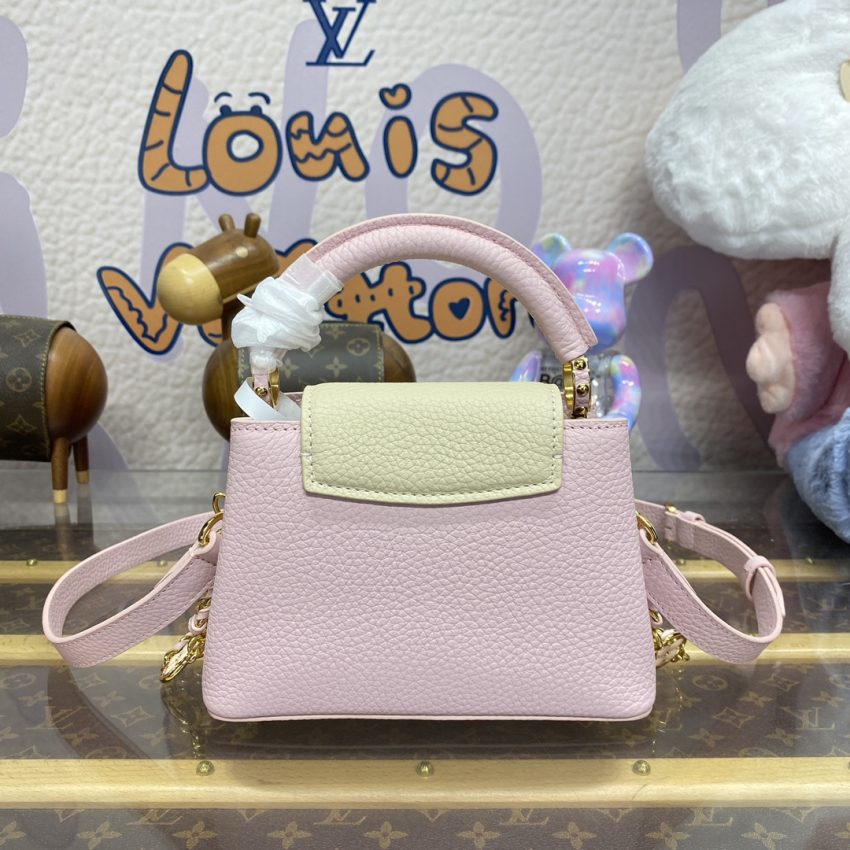 Replica Loius Vuitton Capucines Pink Beige - top-rated replica designer bag