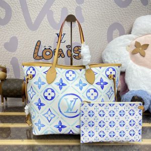 Replica Louis Vuitton Neverfull MM Bue - high-end fake designer purse