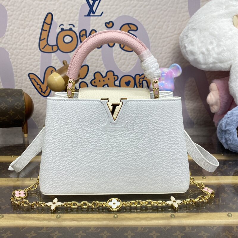 Replica Loius Vuitton Capucines White Pink - ultra-realistic fake designer tote