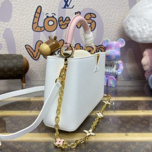 Replica Loius Vuitton Capucines White Pink - elite superclone designer purse