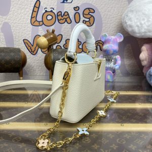 Replica Loius Vuitton Capucines Beige Blue - elite superclone designer purse