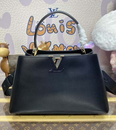 Replica Loius Vuitton Capucines Large Black Full - elite superclone designer purse
