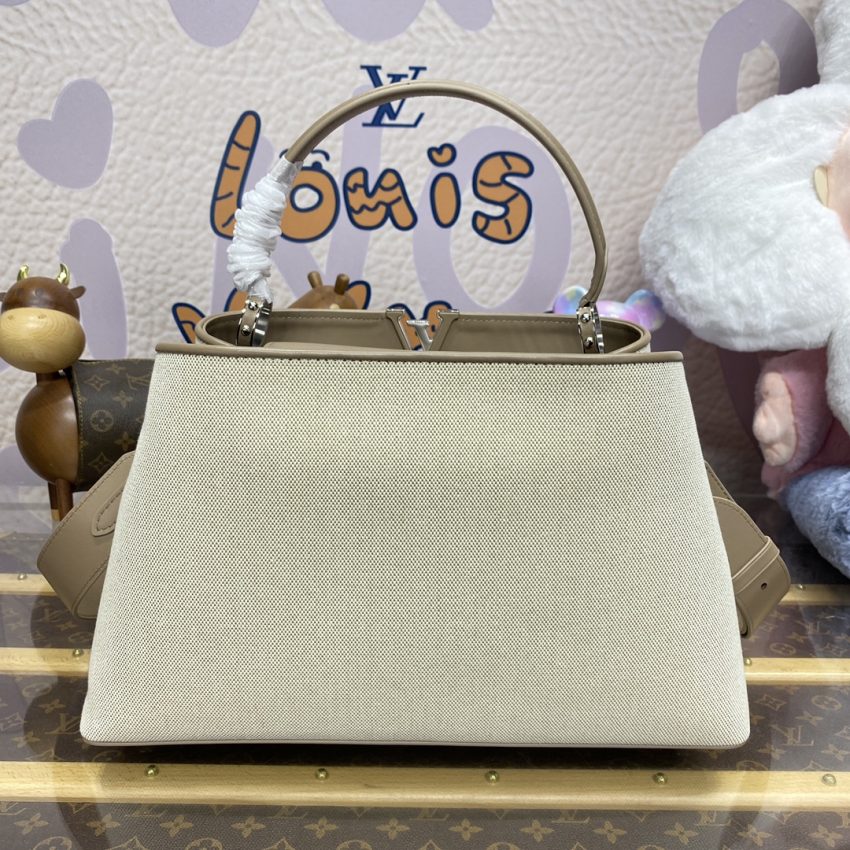 Replica Loius Vuitton Capucines Beige Silk - best-selling designer handbag dupe