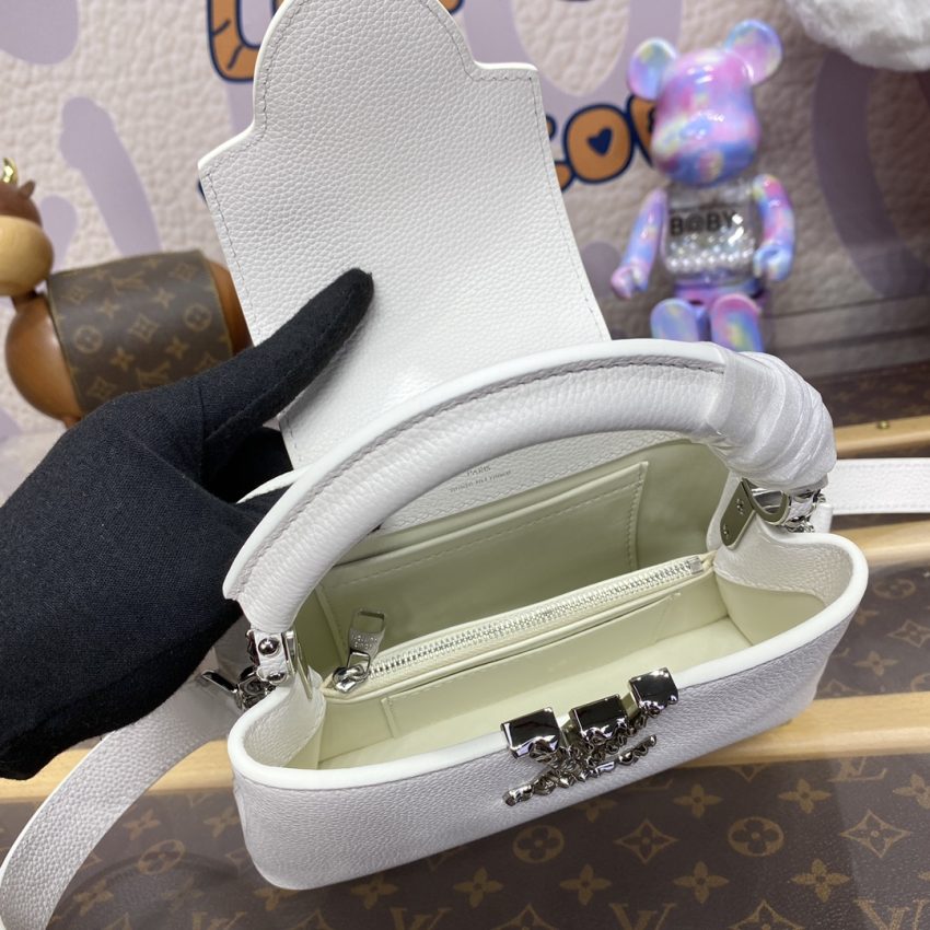 Replica Loius Vuitton Capucines East West White - realistic designer-inspired fake bag