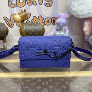 Replica Louis Vuitton Steamer Wearable Wallet Blue - high-end fake designer purse