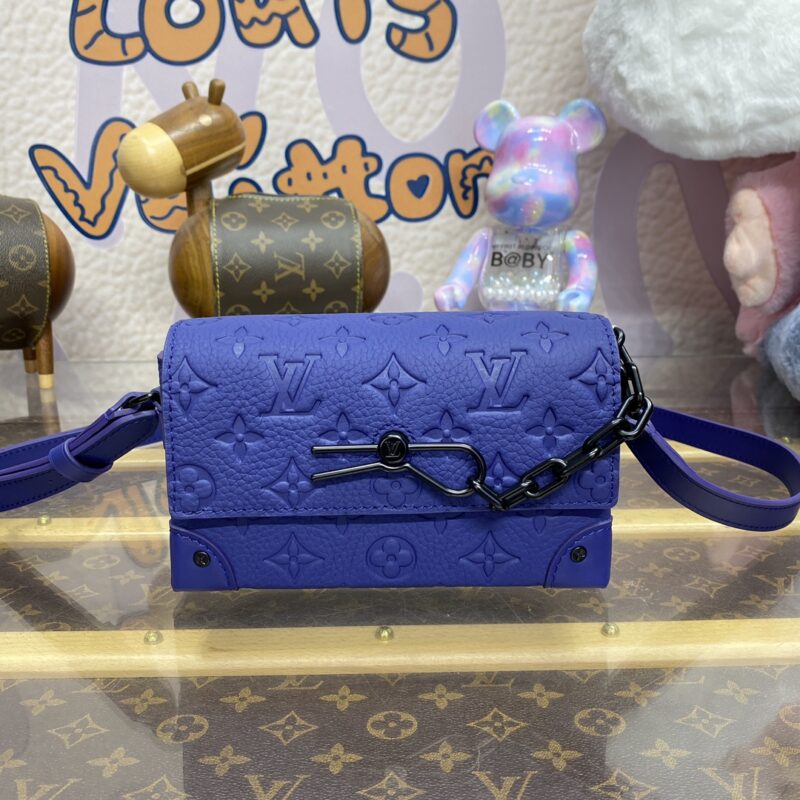 Replica Louis Vuitton Steamer Wearable Wallet Blue - high-end fake designer purse