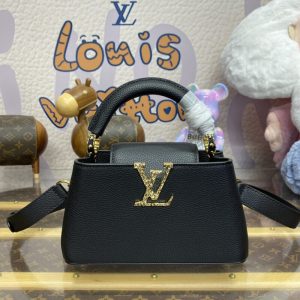 Replica Loius Vuitton Capucines East West Black - top-tier luxury replica shoulder bag