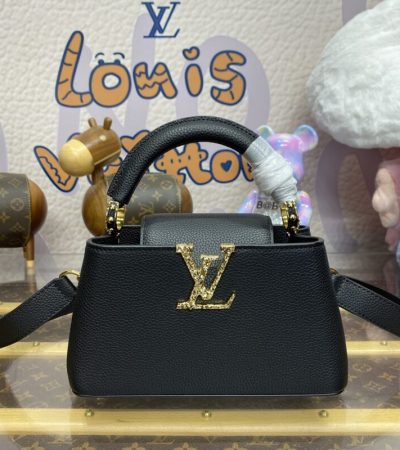 Replica Loius Vuitton Capucines East West Black - top-tier luxury replica shoulder bag