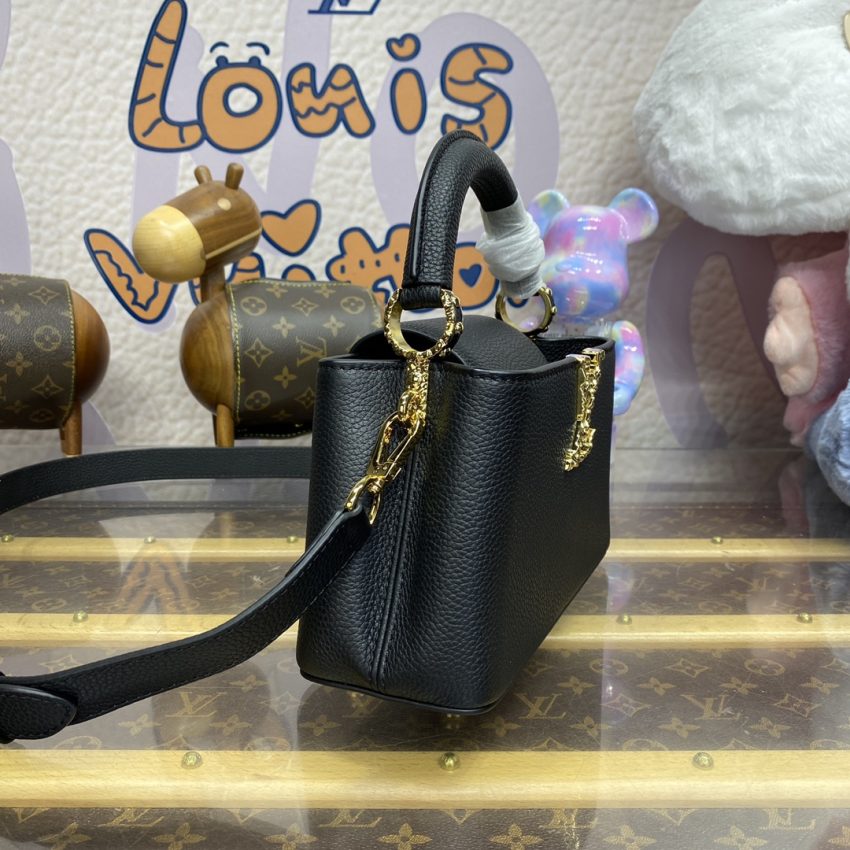 Replica Loius Vuitton Capucines East West Black - high-end fake designer purse