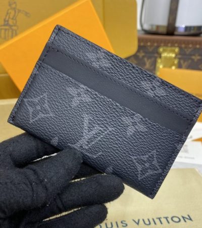 Replica Louis Vuitton Card Holder Black - 1:1 designer replica handbag