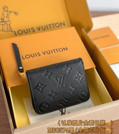 Replica Louis Vuitton Zipper Coin Purse Black - high-end fake designer purse