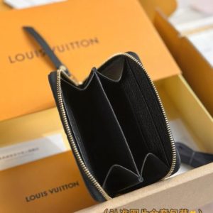 Replica Louis Vuitton Zipper Coin Purse Black - elite superclone designer purse