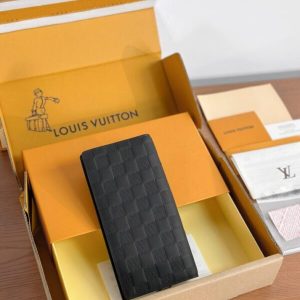 Replica Louis Vuitton Brazza Wallet Black Grid - high-end fake designer purse