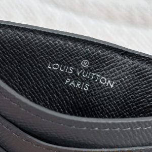 Replica Louis Vuitton Card Holder Black Grid - 1:1 designer replica handbag