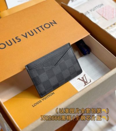 Replica Louis Vuitton Card Holder Black Grid - best quality luxury bag dupe