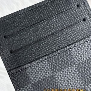 Replica Louis Vuitton Card Holder Black Grid - 1:1 designer replica handbag