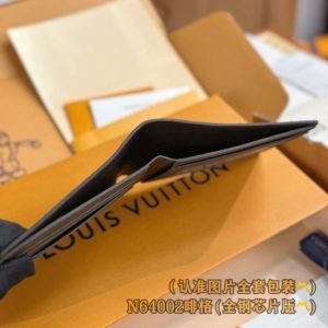 Replica Louis Vuitton Slender Wallet Brown Grid - premium 1:1 fake handbag model