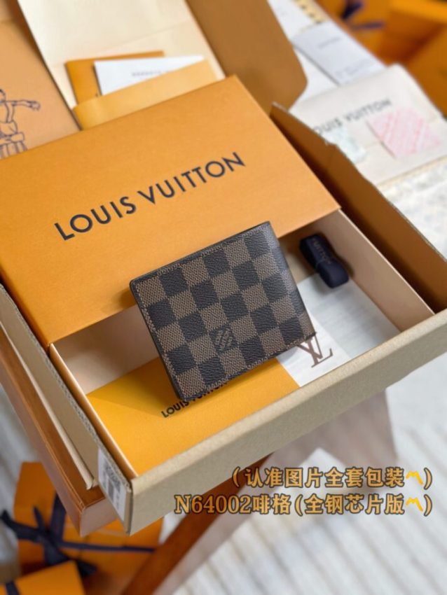 Replica Louis Vuitton Slender Wallet Brown Grid - ultra-realistic fake designer tote