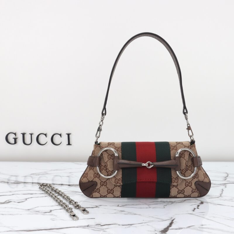 Replica Gucci Horsebit Chain Shoulder Bag Brown - top-tier luxury replica shoulder bag