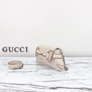 Replica Gucci Horsebit Chain Shoulder Bag White - top-tier luxury replica shoulder bag
