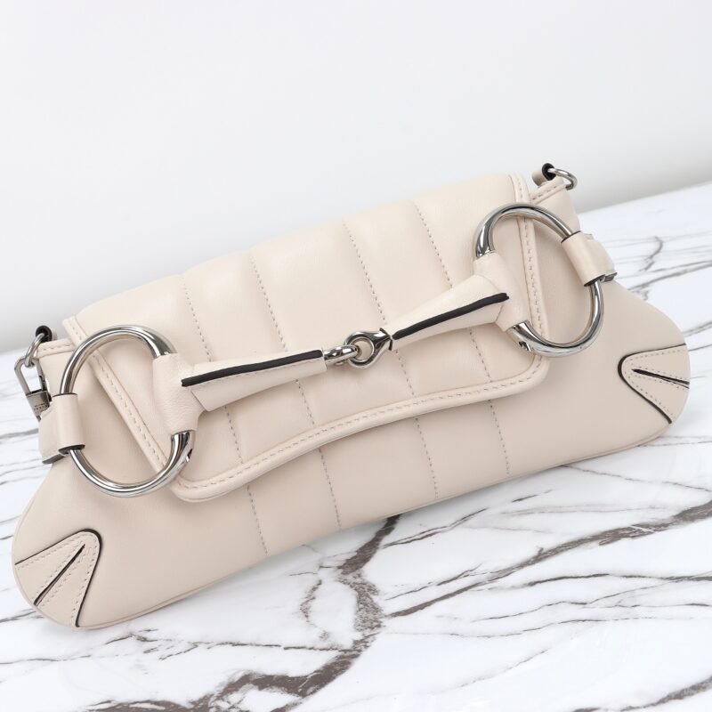 Replica Gucci Horsebit Chain Shoulder Bag White - elite superclone designer purse