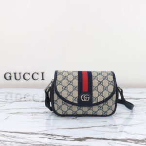 Replica Gucci GUCCI Ophidia GG Shoulder Bag Blue - top-tier luxury replica shoulder bag